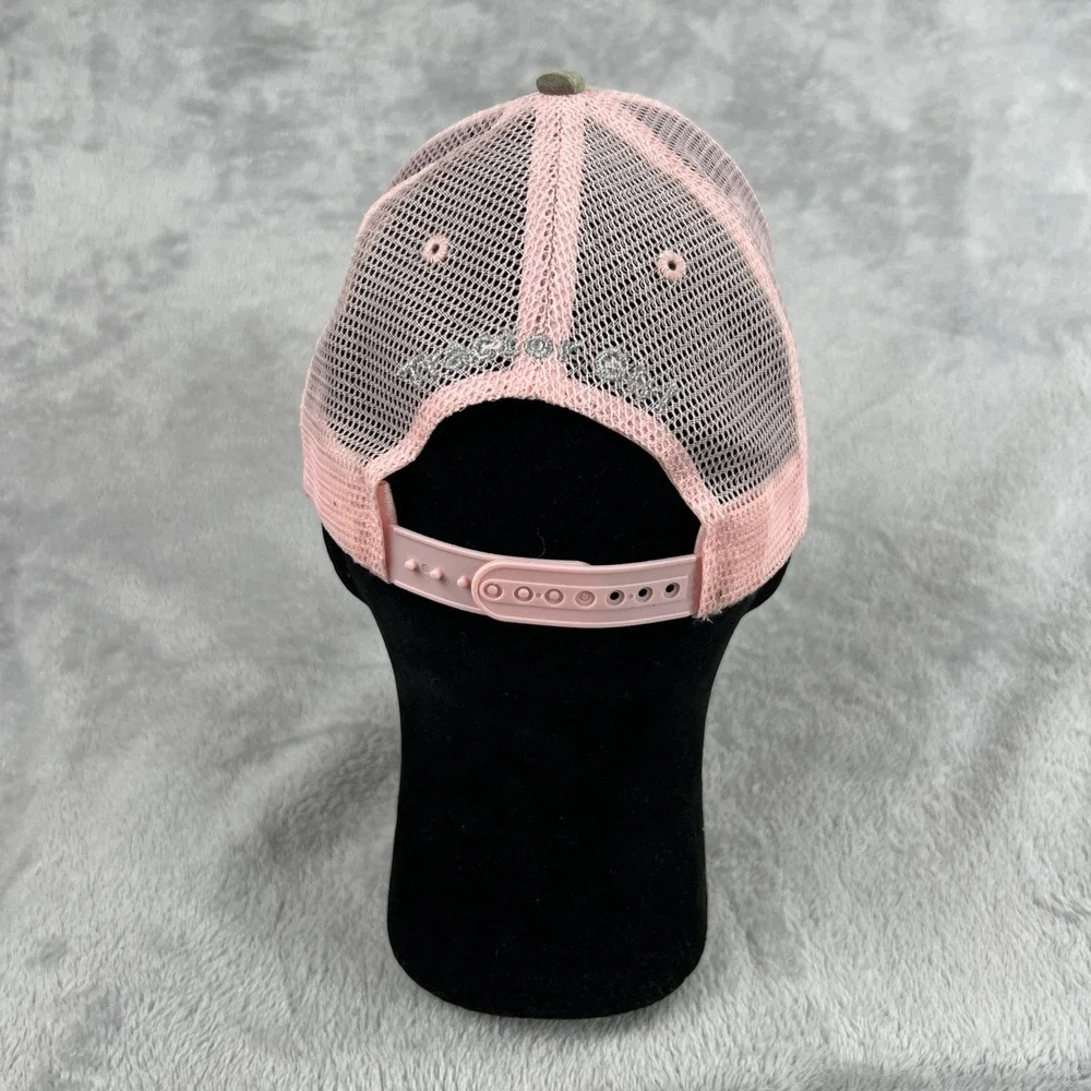 John Deere Camo Pink Mesh Trucker Hat OS Women Rhinestone Logo Snapback Cap